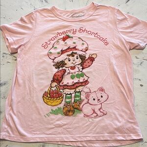 Hybrid Apparel Pink Short Sleeve Tee with Vintage Strawberry Shortcake